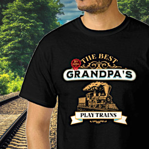 The Best Grandpas Play Trains Steam Engine T-Shirt