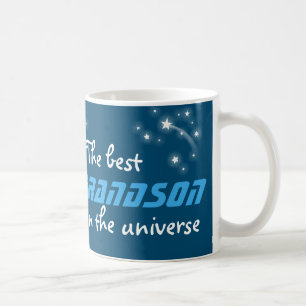 "The best grandson in the universe" blue mug