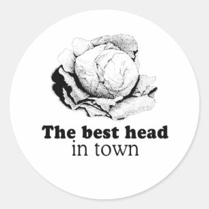 THE BEST HEAD IN TOWN CLASSIC ROUND STICKER