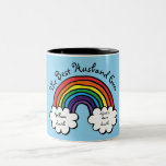The Best Husband Ever Rainbow Blue Two-Tone Coffee Mug<br><div class="desc">Personalise for your special husband to create a unique gift for birthdays,  anniversaries,  weddings,  Christmas or any day you want to show how much he means to you. A perfect way to show him how amazing he is. Designed by Thisisnotme©</div>