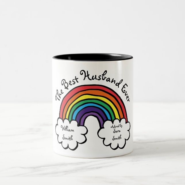 The Best Husband Ever Rainbow Two-Tone Coffee Mug (Center)