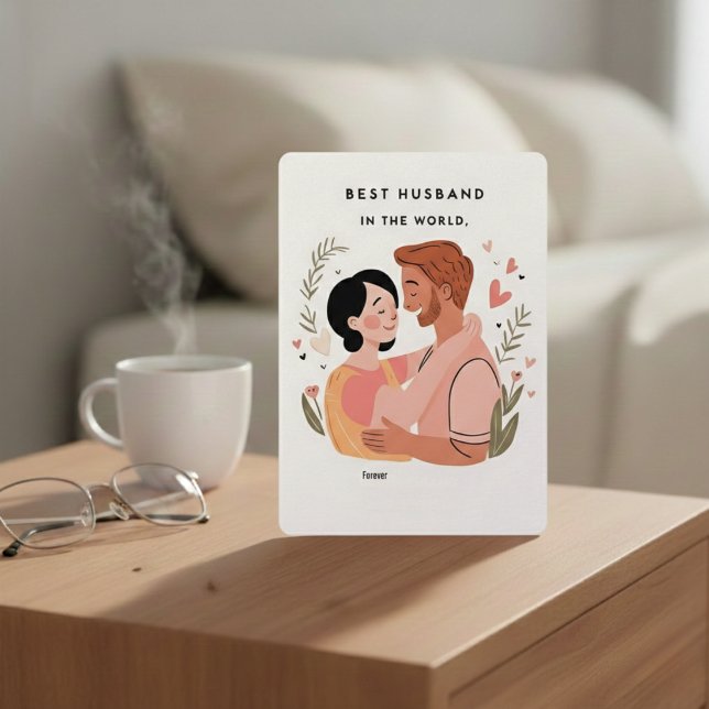  "The Best Husband" Tender Embrace Holiday Card (A sweet way to say he’s the finest.)
