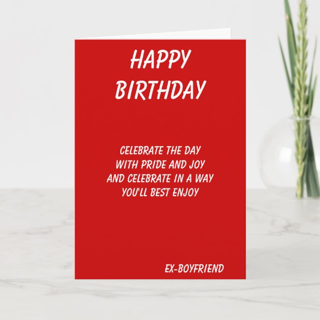 The best in everything-ex-boyfriend birthday cards (Front)