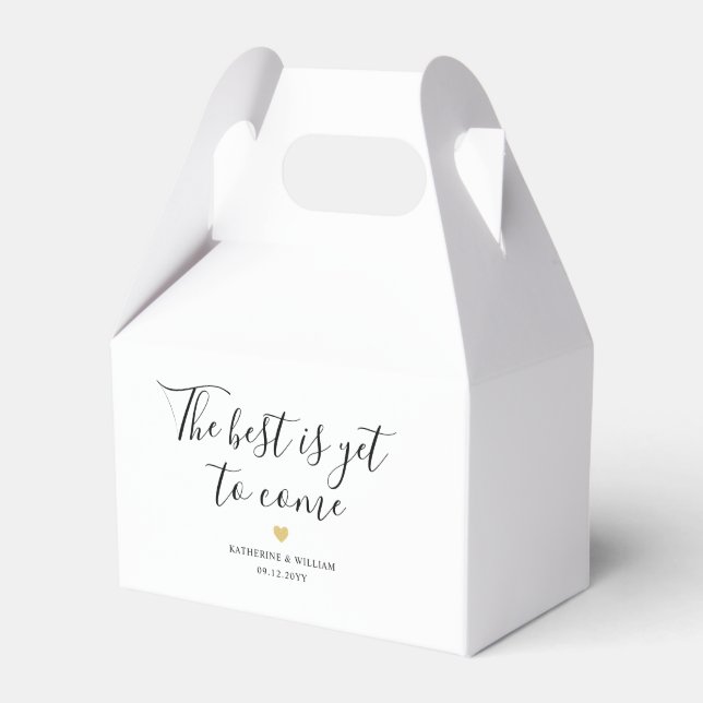 The Best is Yet to Come Elegant Wedding Favour Box (Front Side)