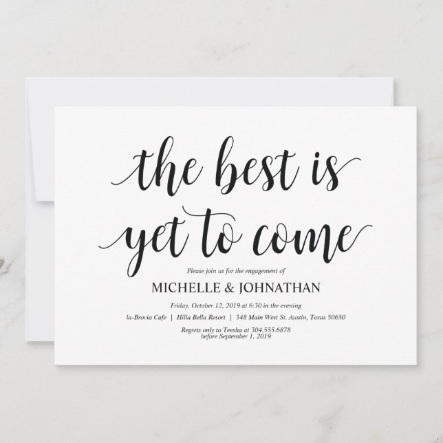The best is yet to come, Engagement Party invites (Front)