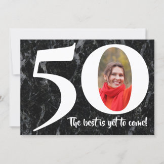 The Best is Yet to Come Marble 50th Birthday Party Invitation