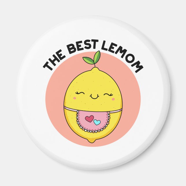 The Best Lemom Funny Lemon Pun Magnet (Front)
