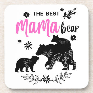The Best Mama Bear with Two Bear Cubs Coasters 