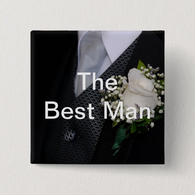 The Best Man 15 Cm Square Badge (Front)