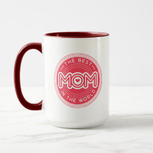 The Best Mom in the World Pink Modern Typography Mug
