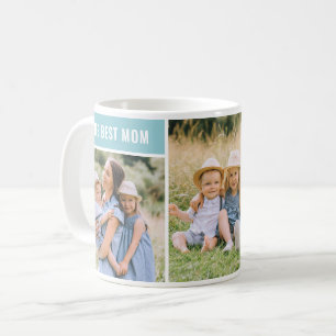 The Best Mum Aqua Blue Mothers Day Photo Collage Coffee Mug