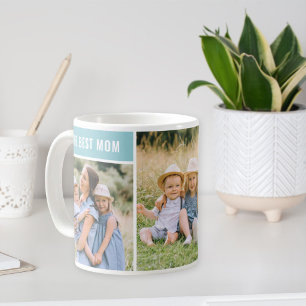 The Best Mum Aqua Photo Collage Coffee Mug