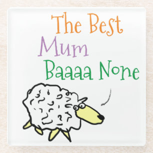 The Best Mum Baaa None Pillar Candle Glass Coaster