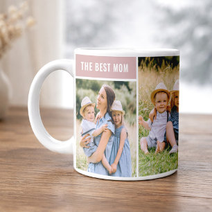 The Best Mum Dusty Rose Photo Collage Coffee Mug
