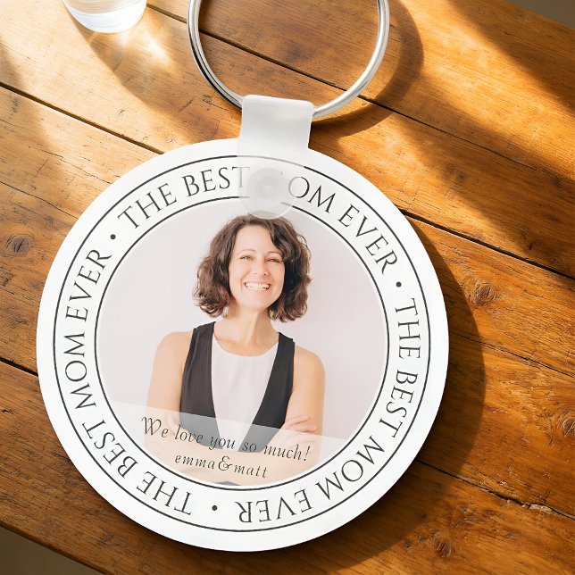 The Best Mum Ever Modern Classic Photo Key Ring (Creator Uploaded)