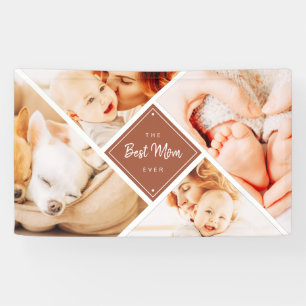 The Best Mum Ever Modern Custom Photos Banner