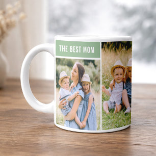 The Best Mum Green Photo Collage Coffee Mug