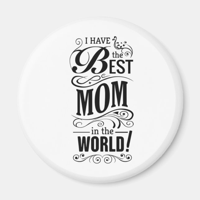  The Best Mum in the World Typographic Magnet (Front)