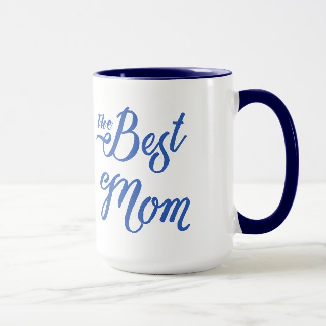 The Best Mum Modern Blue Text Design Mug (Right)