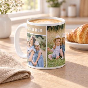 The Best Mum Neutral Photo Collage Coffee Mug