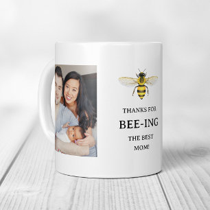 The Best Mum   Simple Cute Bee and Photos Coffee Mug