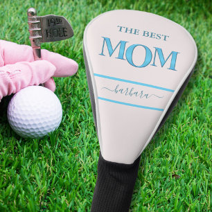 The Best Mum Stylish Blue Metallic Lettering Golf Head Cover