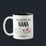 The Best Nana Get Promoted Est 2025 Two-Tone Co Coffee Mug<br><div class="desc">promoted to, Nana , grandmother, 2025, mum, birthday,  pregnancy,  announcement gifts,  watercolor wildflowers,  custom year</div>