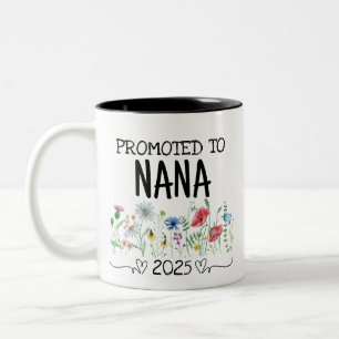 The Best Nana Get Promoted Est 2025 Two-Tone Co Coffee Mug