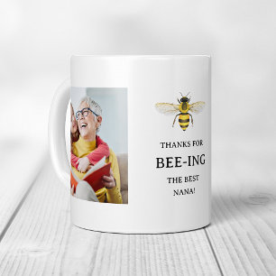 The Best Nana Simple Cute Bee and Photos Coffee Mug