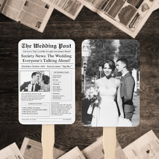 The Best Newspaper Timeline and Wedding Programs Hand Fan