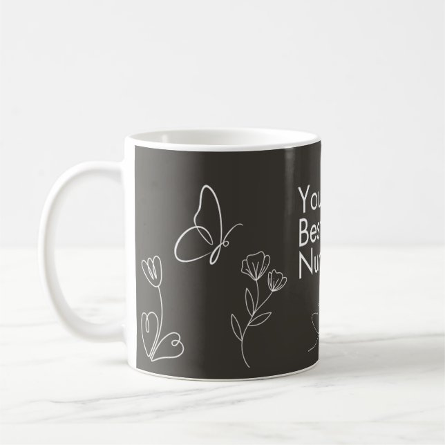 The Best Nurse - Doodle Design Coffee Mug (Left)
