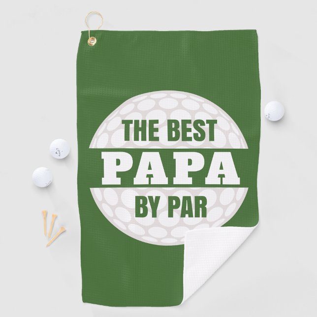 The Best Papa by Par Golfers Funny Pun Golf Towel (Best Papa by Par Golf Towel )