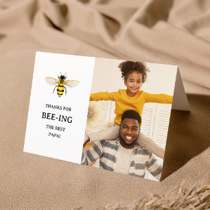 The Best Papa   Cute Bee and Photo Father's Day Holiday Card