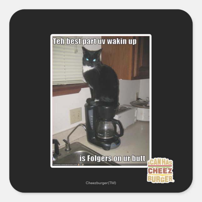 the best part uv wakin up square sticker (Front)