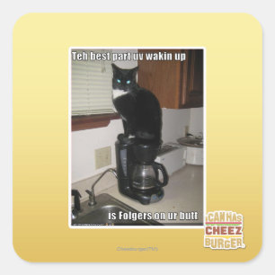 the best part uv wakin up square sticker