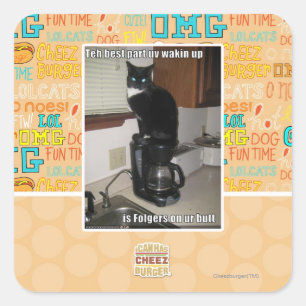 the best part uv wakin up square sticker