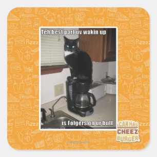 the best part uv wakin up square sticker