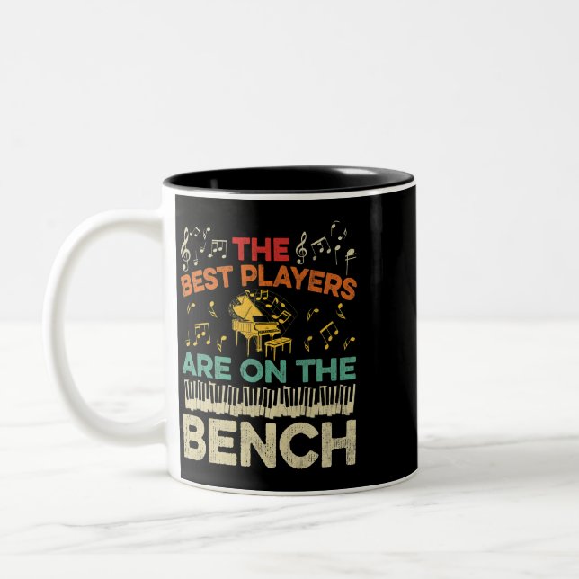 The Best Players Are On The Bench Retro Pianist Pi Two-Tone Coffee Mug (Left)