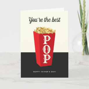 The Best Pop!   Retro Popcorn Father's Day Card