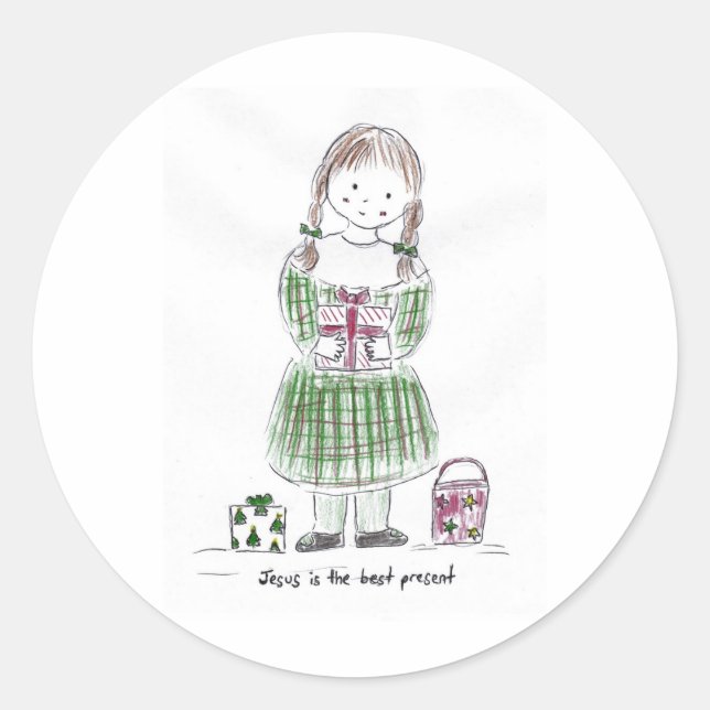 The_best_present Classic Round Sticker (Front)