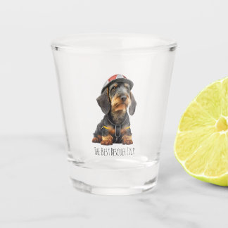 The Best Rescuer Ever Wire-haired Dachshund Shot Glass