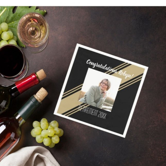 The Best! Retiree Custom Photo party Napkins (Creator Uploaded)