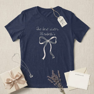 The Best Sister name Custom Coquette Bow Tri-Blend Shirt