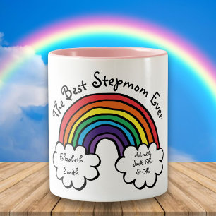 The Best Stepmom, Stepmother Ever Rainbow Fun Two-Tone Coffee Mug