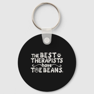 The Best Therapists Have Toe Beans Cat And Puppy H Key Ring