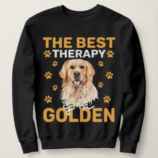 The Best Therapy Is a Golden Dog Lover Sweatshirt
