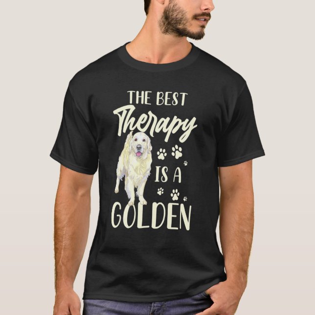 the best therapy is a golden doodle dog  dog owner T-Shirt (Front)