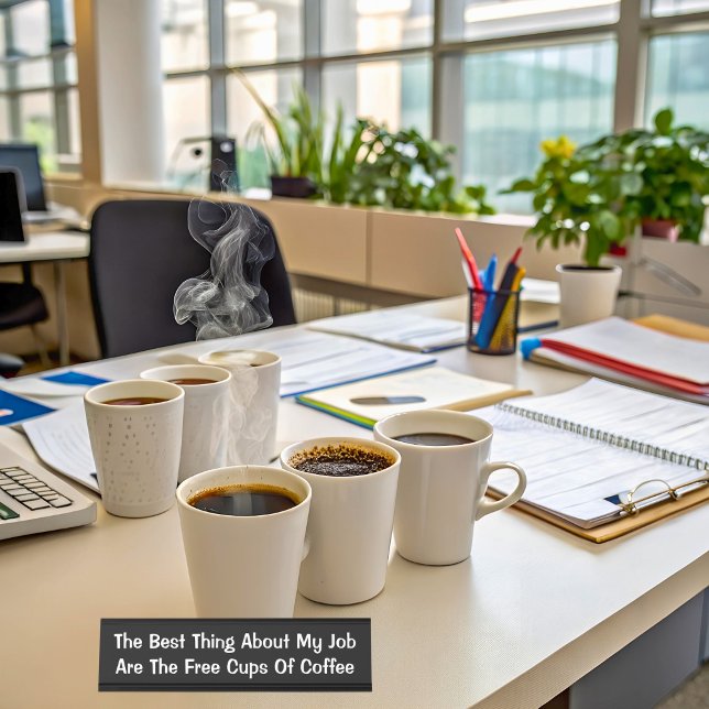 The Best Thing About My Job Funny Statement Black Desk Name Plate (Creator Uploaded)