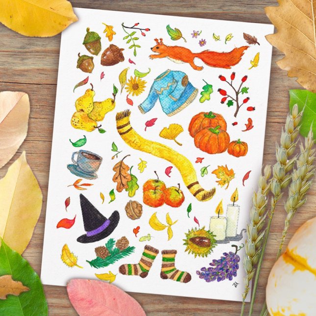 The best things about Fall postcard by N. Janes (Creator Uploaded)