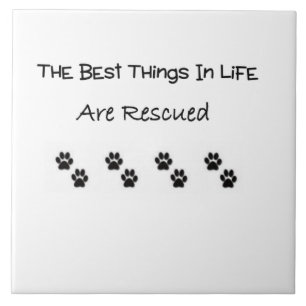 The Best Things In Life Are Rescued Tile